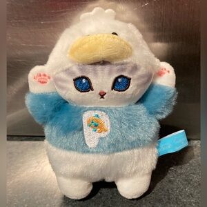 🦆🐱12.5cm Japan Sanrio Mofusand Cat Cross-Dressing Duck Ahiruno Pekkle Plush Doll
